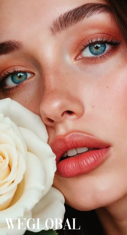 The image depicts a woman with a rose, symbolizing beauty and skincare, which is relevant to the THAILAND B2B BEAUTY MARKETPLACE, offering skincare for pregnancy and other beauty products.